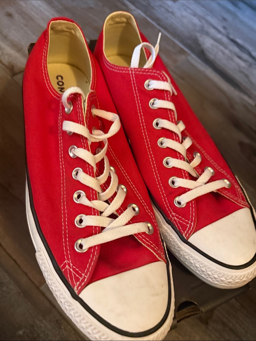 Converse Kids Red Low-Top Canvas Sneakers with White Accents
